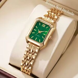 Elegant Gold and Green Women's Watch